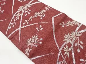 紗 草花模様織出し名古屋帯